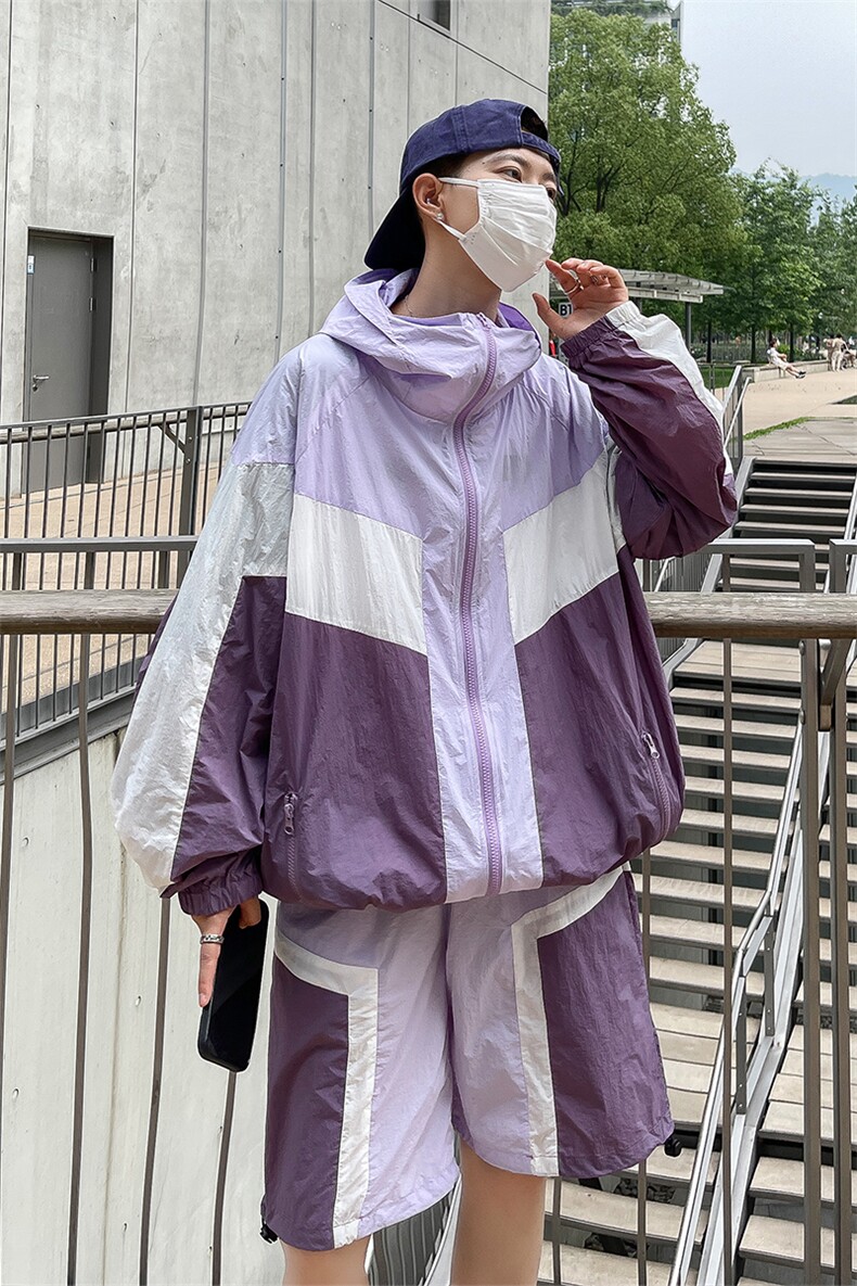 夏季连帽夹克衫防晒服套装运动风时尚防晒衣男XZ514-2-1612-P98,男装防晒衣,星座514-2(原B239)