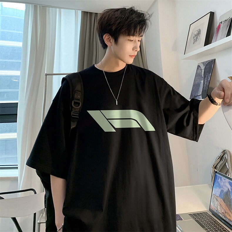 抖音得物二开现货220克夏装重磅美式高街宽松短袖t恤MT288,男装T恤,电商A486-1