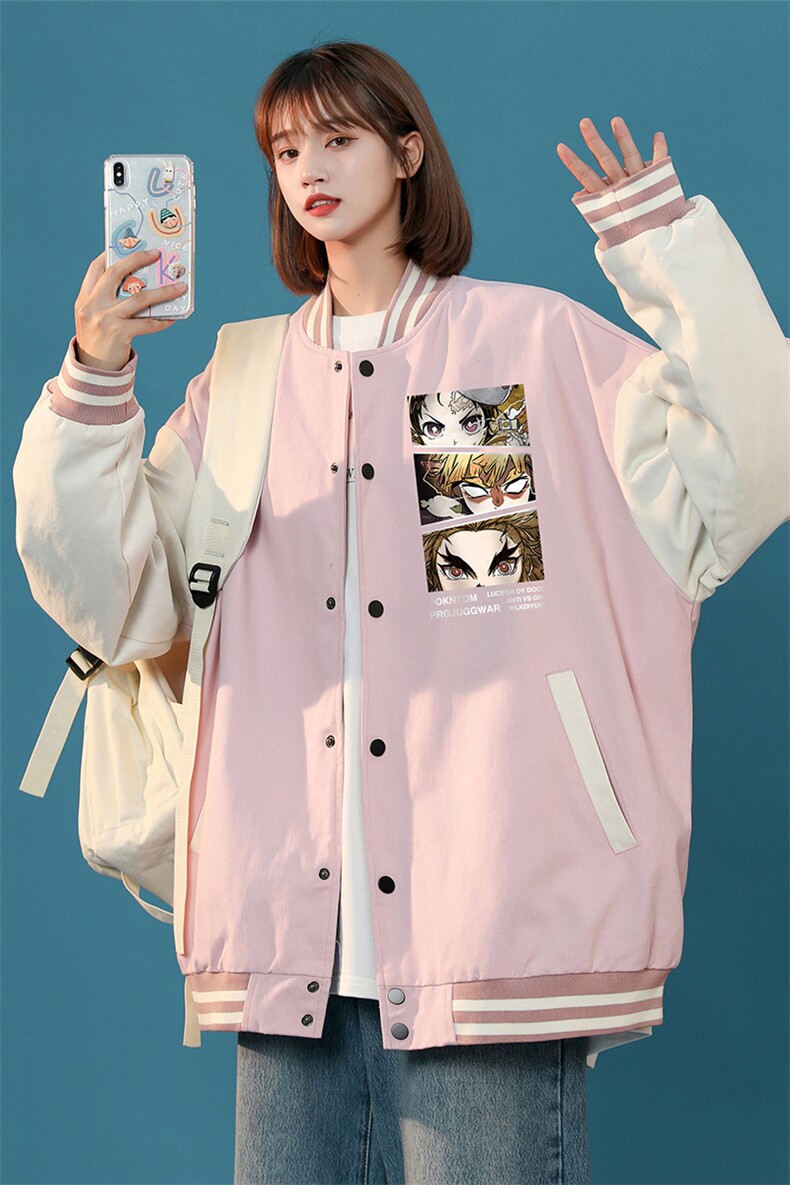 中性风 春秋季情侣棒球服男女休闲夹克女时尚外套男BQF287-P50图片