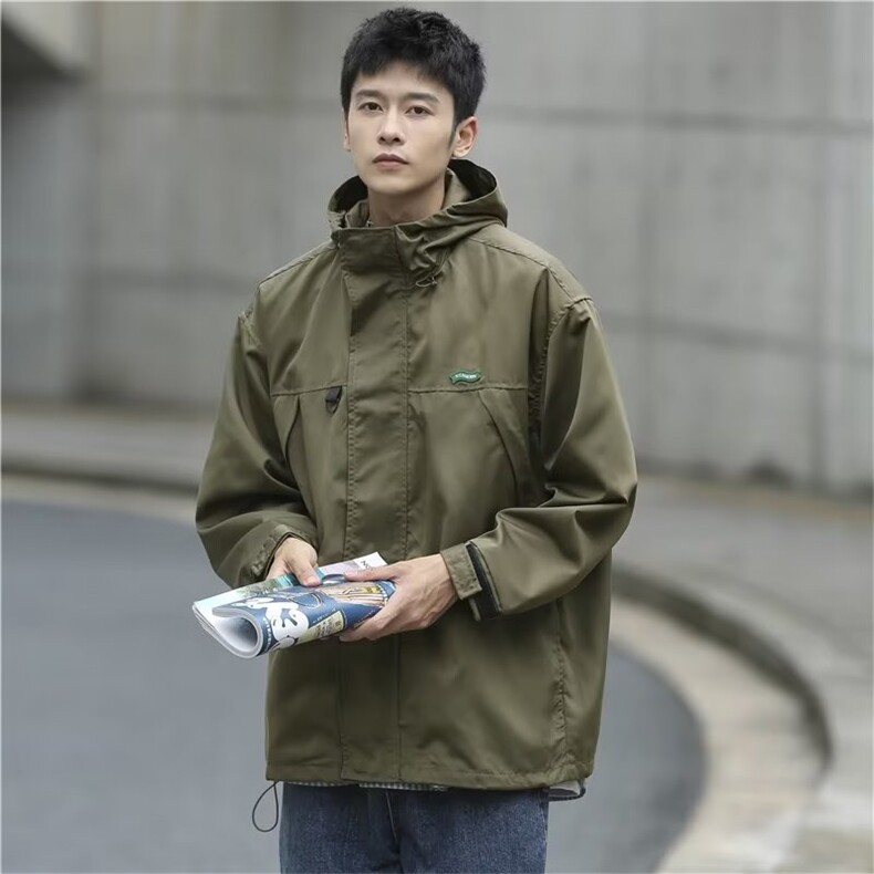 秋季冲锋衣外套男连帽日系登山户外防风运动Y6562P58,男装夹克,星座1116-2