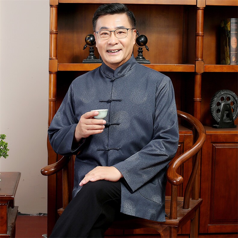 汉服老年人唐装爸爸秋冬爷爷外套夹克2024风男装YDC6001-P100,男装夹克,星座1105-3