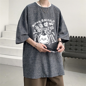 风复古亚麻短袖男棉麻t恤男半袖 ZT71421-P35图片