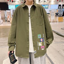 春季长袖衬衫男宽松港风衬衣男外套男CSCS268-P35图片