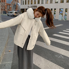 【现货】2025冬新大毛领连帽派克服棉衣外套2C037967P165K258，女装短外套，2C037