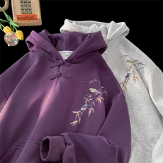 904-2-SY677-P60控88秋装新款新中式盘扣连帽卫衣宽松男女，男装卫衣，星座904-2