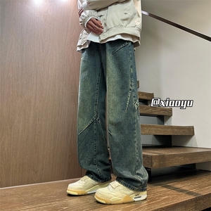 XZ616 秋季新款复古设计感牛仔裤休闲长裤 TY969 P65控78图片