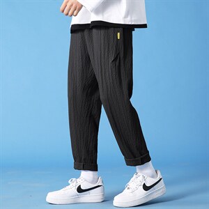 厂家力推2024夏季主推青少年大码港风休闲大白小脚裤男K915128图片