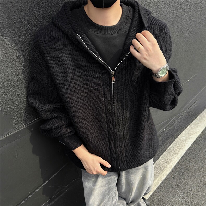 秋冬带帽毛衣开衫针织男士慵懒风线衣外套宽松,男装针织衫/毛衣,星座1206（原A206）