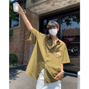 夏季新款衬衫潮流慵懒男方领衬衫 P36图片