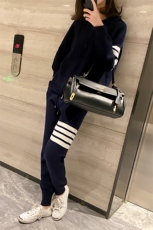 时尚显瘦女士针织套装简约休闲两件套舒适百搭，女装套装/套裙，暖思雅