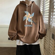 纯棉连帽卫衣男大码运动帽衫宽松薄WY2112-P35加绒款-P40，男装卫衣，电商A040