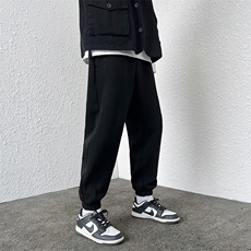 新款春季韩版潮流港风休闲钢印字母束脚宽松休闲卫裤FNY2333-P45，男装休闲裤，电商A128
