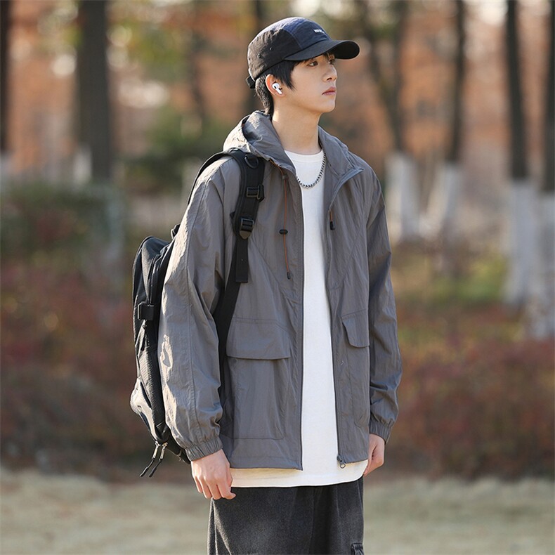 户外防晒衣男士休闲夹克潮流薄款外套潮流春夏款A266-FS001-P35，男装防晒衣，电商A266