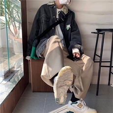 秋冬季牛仔外套男生印花帅气潮牌经典夹克ins情侣款百搭休闲外套，男装工装外套，星座1210-1