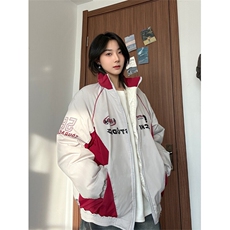 现货港风美式字母印花立领保暖棉服男女潮XZ213-MF08-P128控168，男装棉衣，星座213