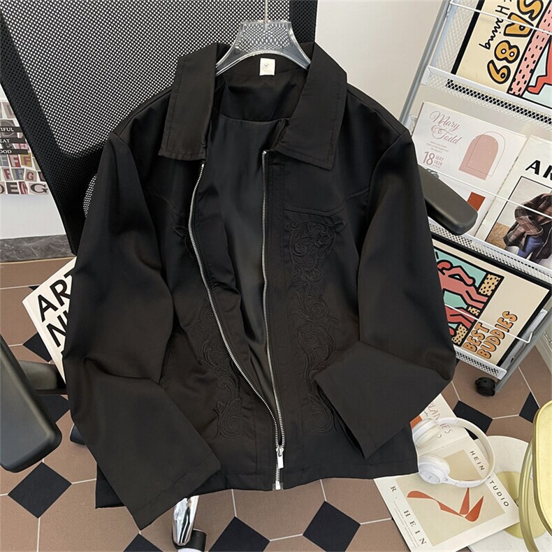 2025新款雕花刺绣夹克设计感工装外套潮牌情侣现货W8580-P66,男装夹克,星座512-4