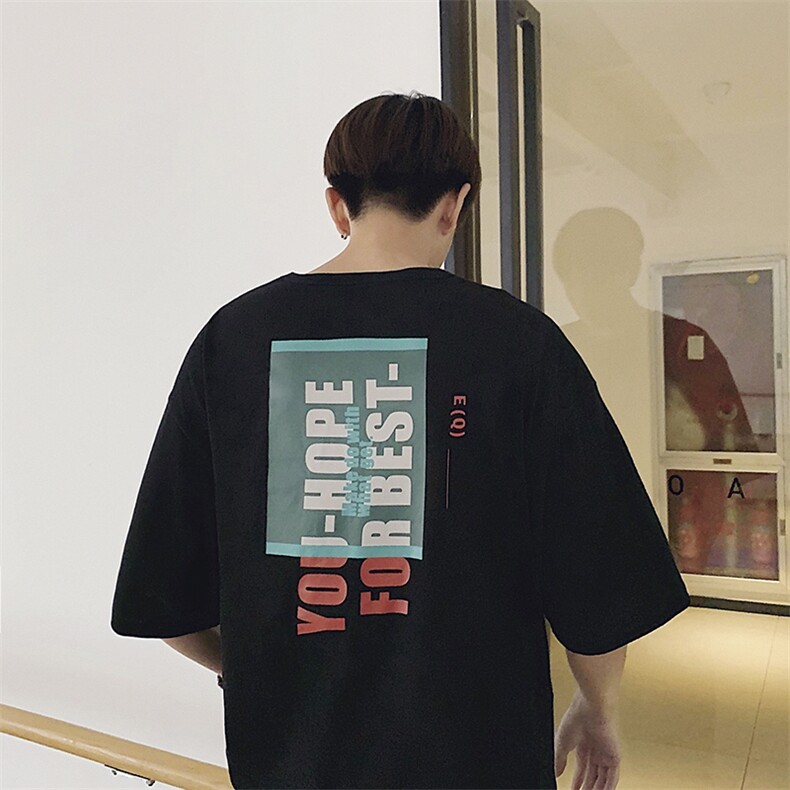 男士夏季短袖t恤新款纯棉半袖打底衫个性印花上衣服DT,男装T恤,电商A102