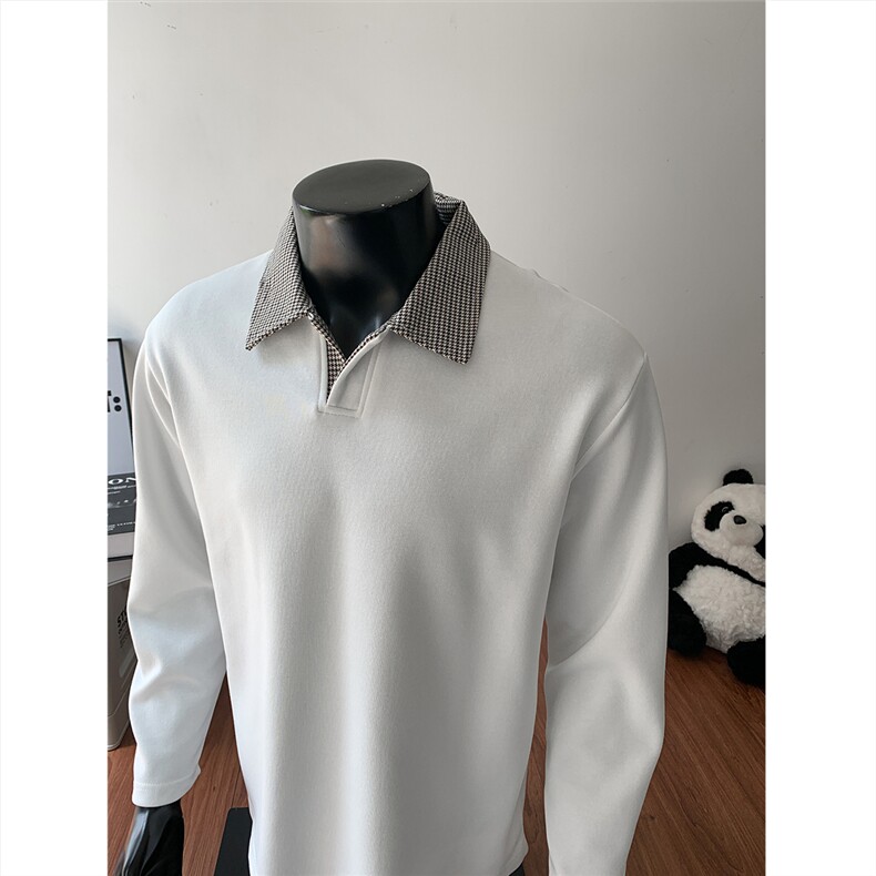 图千鸟格翻领polo衫老钱风卫衣外套W988/特P28现货,男装Polo衫,电商A094