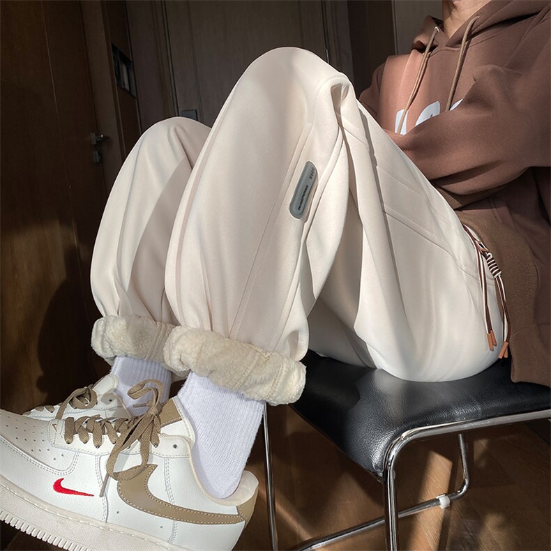 加绒加厚休闲运动卫裤男美式针织束脚裤子715-6-BX03P55（控78）,男装休闲裤,星座715-6