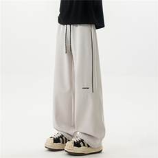 美式刺绣条纹高街痞帅垂感运动休闲裤男X416B-KL1060-P45限78，男装休闲裤，星座416B