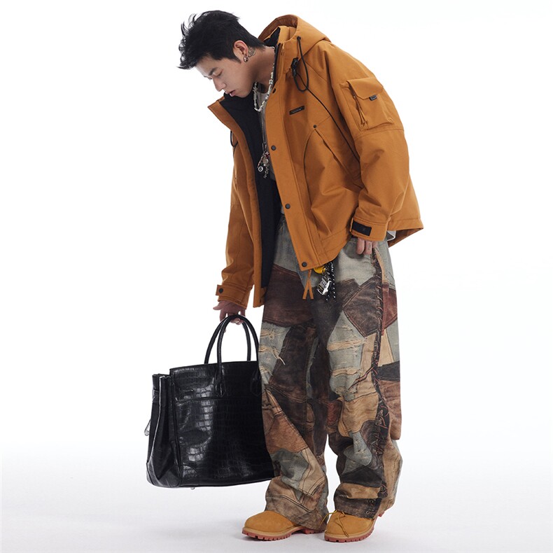 户外工装羽绒服男士2025新款加厚保暖连帽防寒服外套潮牌623,男装羽绒服,电商A234