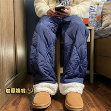 抖音品质冬季新款加厚保暖棉裤葫芦格宽松长裤B315-K877-p65控88，男装休闲裤，电商B315