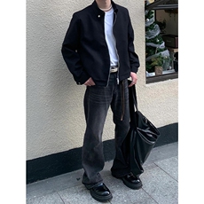 【有货】黑色垫肩短款西装外套男高级感痞帅行政夹克Y160LL-特P60，男装夹克，星座1007（原301D）