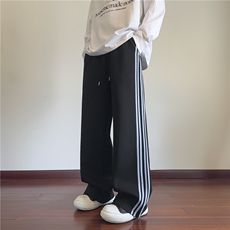 春季新款美式复古运动条纹宽松休闲卫裤B315-K25612-特p40控78，男装休闲裤，电商B315