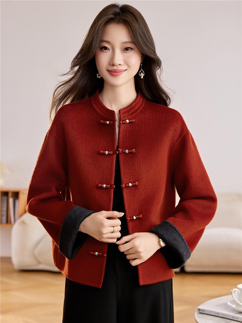 现货！g风双面羊绒大衣女2025年新款秋冬双面呢料大衣,女装羊绒大衣,韩宇舍