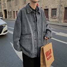 牛仔外套男港风bf炸街潮牌街头夹克韩版潮流工装痞帅秋季JK301-65,男装夹克,星座1008-1