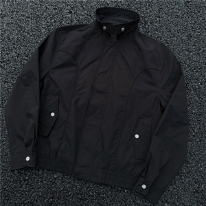JK733-M-3XL-特P52-美式复古哈灵顿夹克防风翻领撞色格子领外套图片