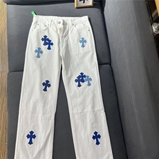 现货DKF015-批60原版4粒扣重工十字架刺绣直筒牛仔裤，男装牛仔裤，星座603-2