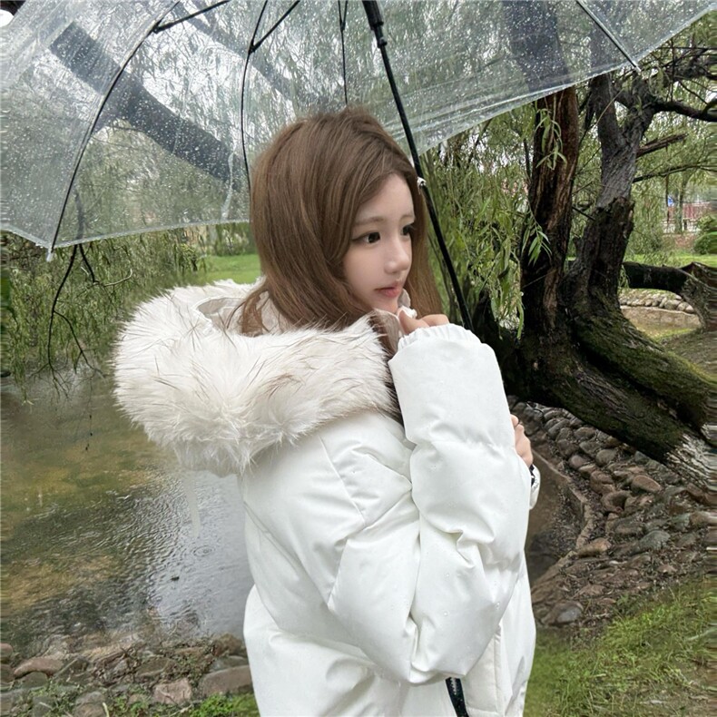 美式复古可拆卸毛领连帽棉服女冬季短款收腰显瘦ins百搭棉衣外套,男装棉衣,星座1210-1