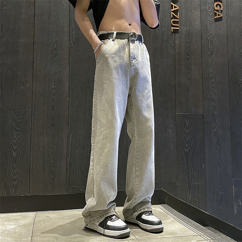 美式复古牛仔男夏潮牌美式修身高街长裤微喇裤2515p48,男装休闲裤,电商D315