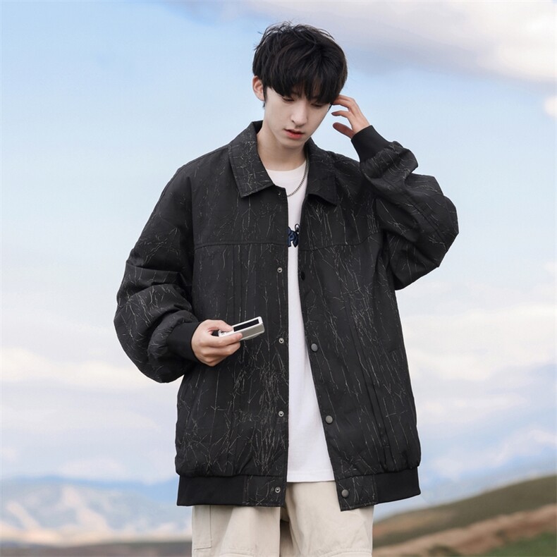 G0120-P82秋季新款日系cityboy肌理感翻领宽松夹克,男装夹克,星座109