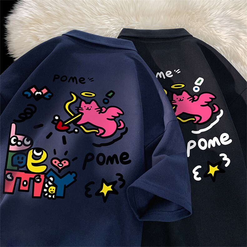 支持得物品质配合二开 珠地网眼透气宽松短袖T恤翻领POLO衫 PL105图片