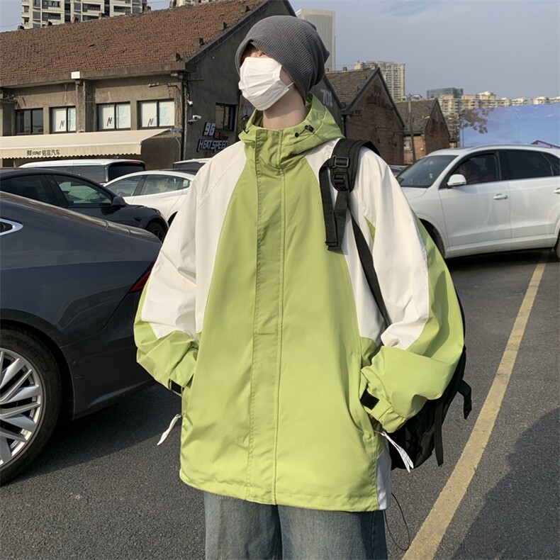 2025冲锋衣夹克外套男撞色防风青少年户外情侣上衣CC15-P58,男装夹克,星座405-3