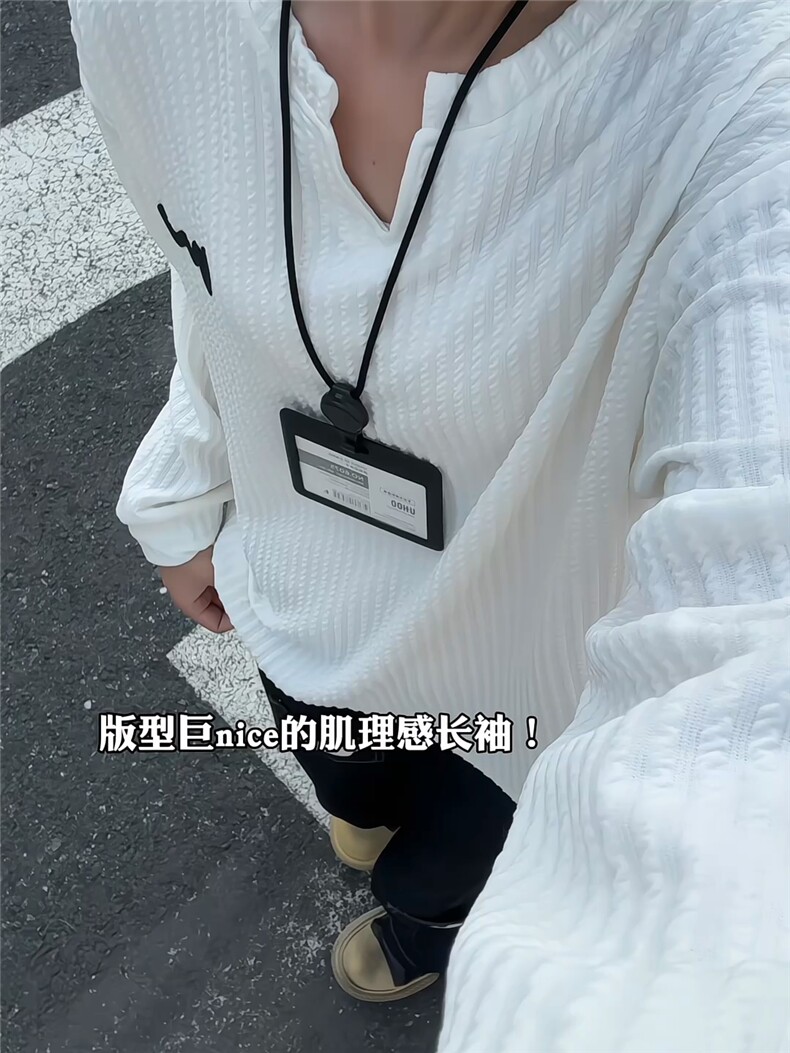 XZ809A/VVV12/P35/控48美式V领肌理感硅胶印花百搭长T恤卫衣,男装T恤,星座809A(原222-1)