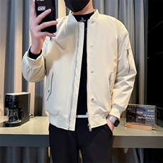 美式高街棒球领飞行夹克加棉加厚大码外套棉衣小伙风JK3388P75，男装夹克，星座301B-1