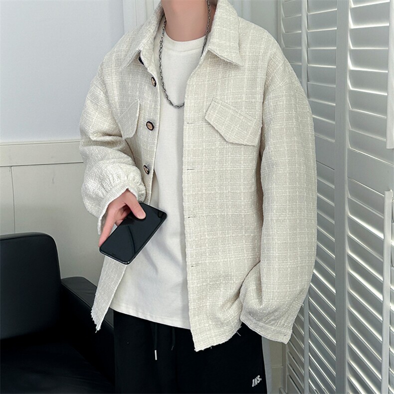 新款现货高品质羊毛呢料外套小香风中长款夹克A351-AJ2507-p110,男装夹克,电商A351