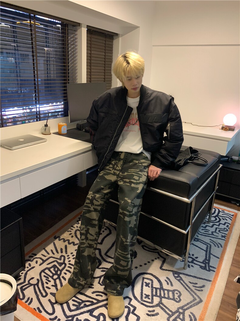 现货1万！KZ116-S-3XL-P40-美式弯刀水洗重磅350克迷彩裤卫裤,男装休闲裤,星座1811B
