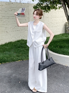 套装夏季新款女装时尚气质无袖马甲阔腿裤两件套图片