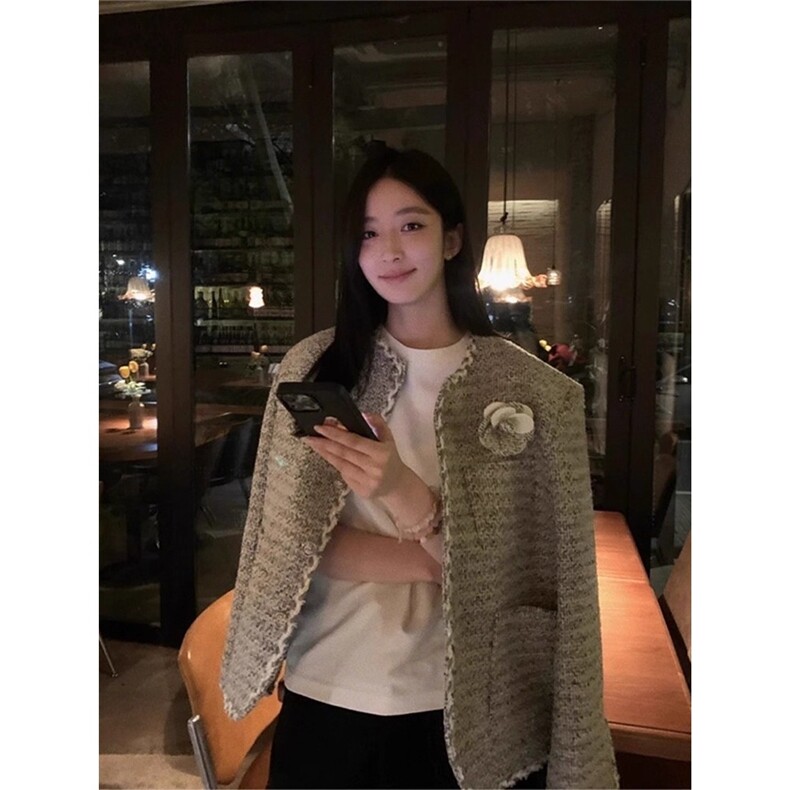 有货DJKM13-批68小香风山茶花夹克男女同款秋季外套,男装夹克,星座603-2
