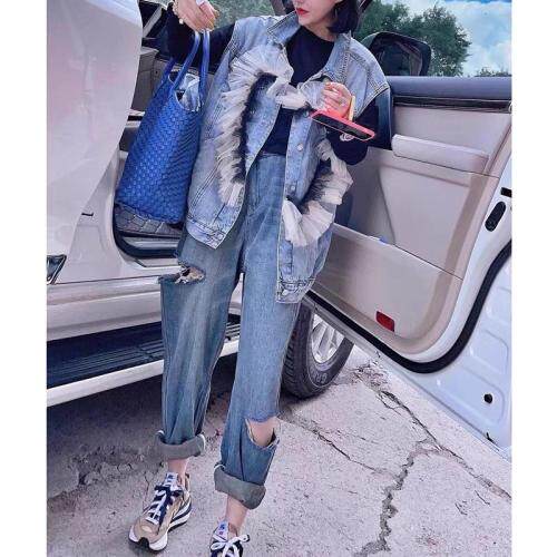 网纱牛仔背心，女装背心吊带，肆尔