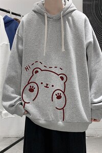 WY2236-P35 加绒款-P40 纯棉连帽卫衣男大码运动帽衫宽松薄外套男图片