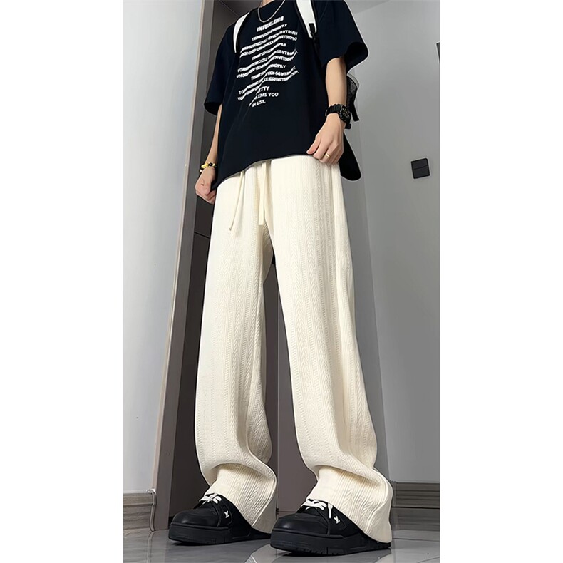 麦穗纹提花裤子男款宽松直筒运动美式复古休闲卫裤K8668-特价P34,男装休闲裤,电商A007