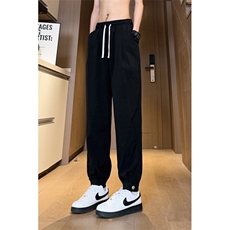 现货夏季冰丝薄款垂感搭扣休闲裤女宽松束脚裤男K706-P45控68，男装休闲裤，星座205