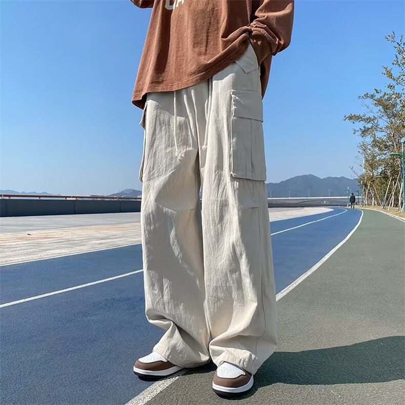 工装裤男韩版潮流大口袋帅气2023春秋季新款ins宽松长裤K2958-P53图片