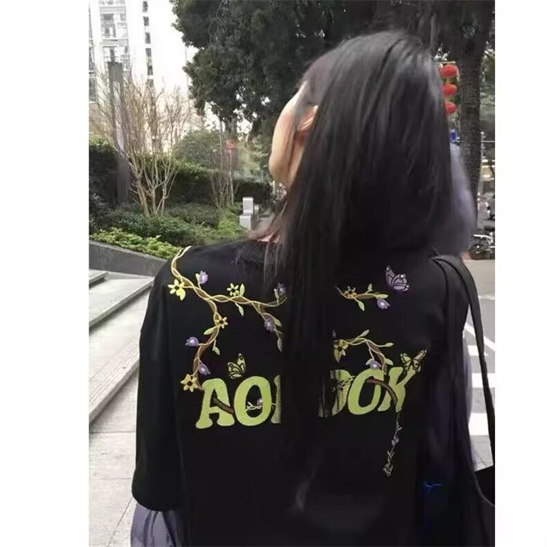 万针全刺绣工艺高品质260克双纱纯棉美式高街短袖T恤特P33,男装T恤,电商A486