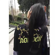 万针全刺绣工艺高品质260克双纱纯棉美式高街短袖T恤特P33，男装T恤，电商A486